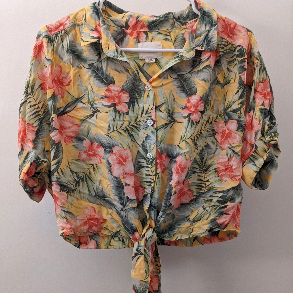 American Eagle Medium Floral cropped top